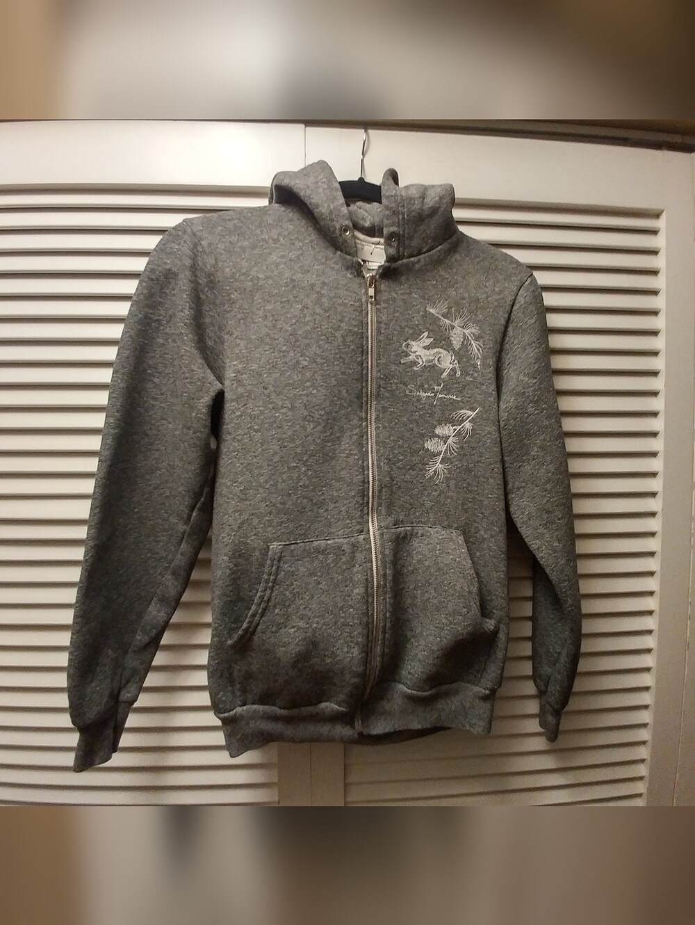 Salgado Fenwick Gray Zip-Up Hoodie with Nature Graphic